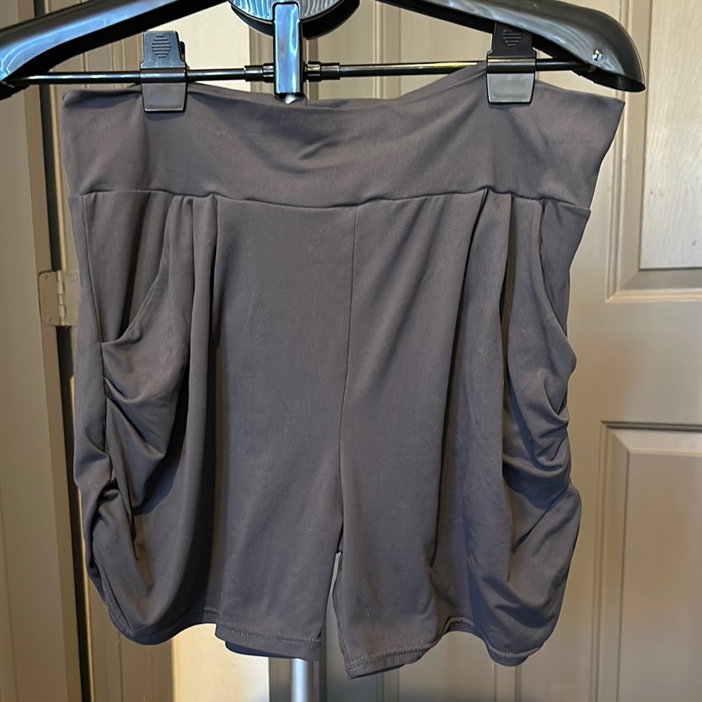 Stylish Gray Ruched Shorts